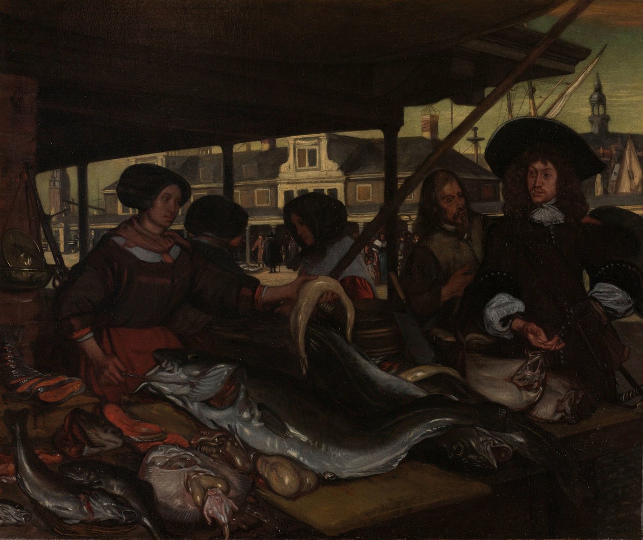 Nieuwe Vismarkt (det nye fiskemarked) i Amsterdam af Emanuel de Witte