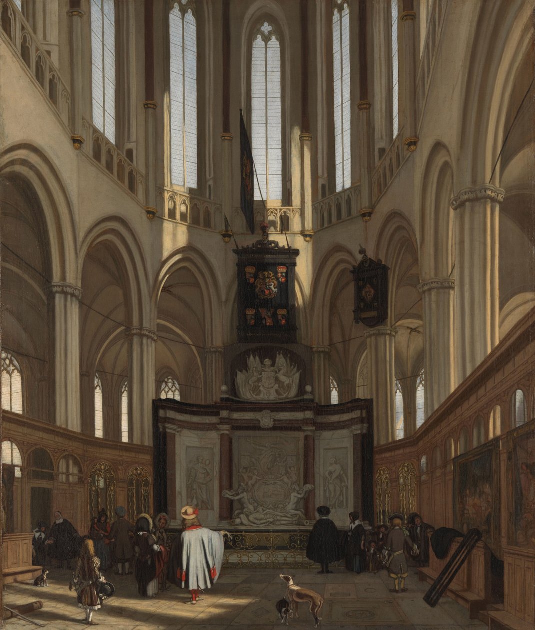 Michiel de Ruyters grav i Nieuwe Kerk, Amsterdam Koret i Nieuwe Kerk i Amsterdam med Michiel de Ruyters mausoleum af Emanuel de Witte