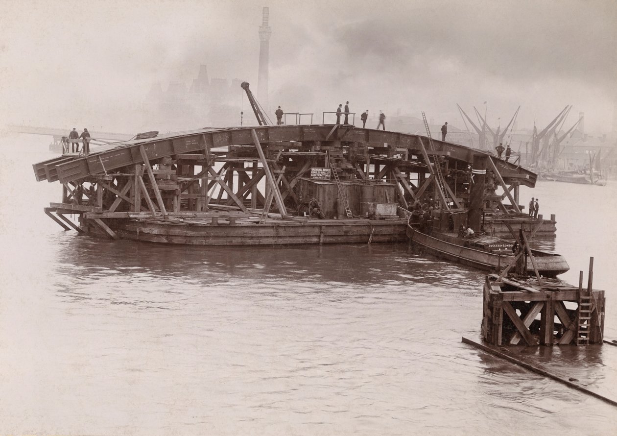 Konstruktion af Vauxhall Bridge, London, 1903-1904 af Emberson and Sons