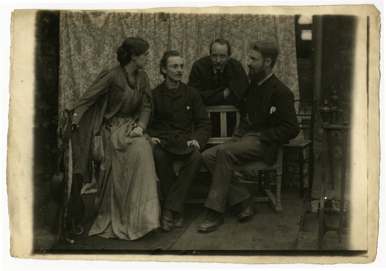 May Morris, H. H. Sparling, Emery Walker og George Bernard Shaw af Emery and Boutall Walter Walker
