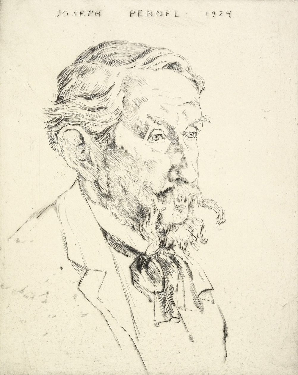 Portræt af Joseph Pennell, 1924 af Emil Orlik