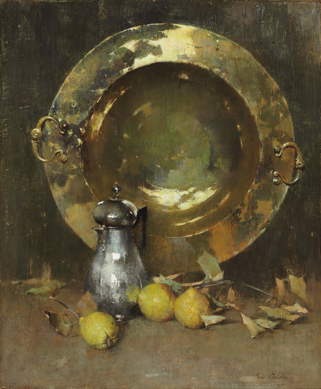 Stilleben, ca. 1918 (olie på lærred) af Emil Carlsen