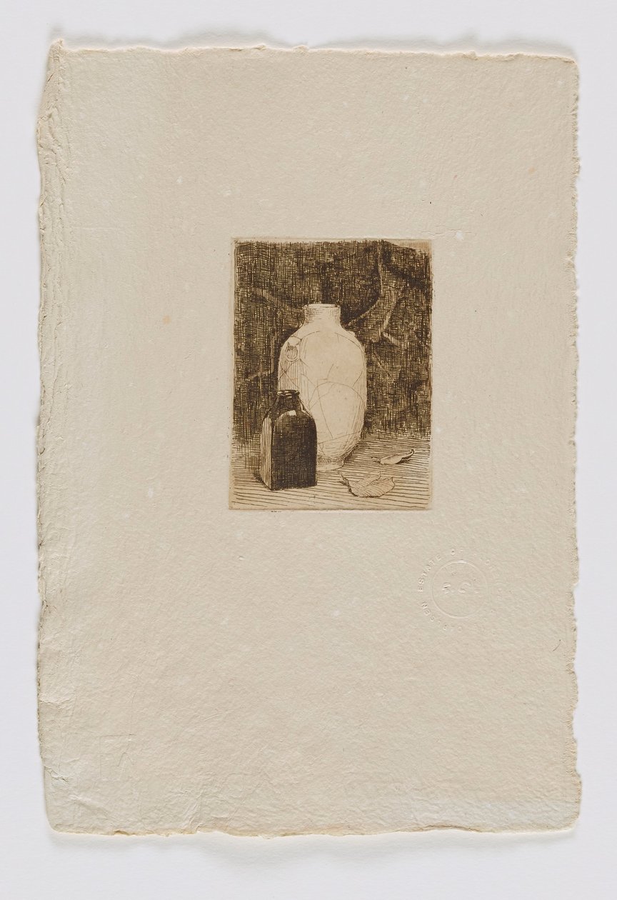 Stilleben med vase og flaske (fm. portfolio) af Emil Carlsen