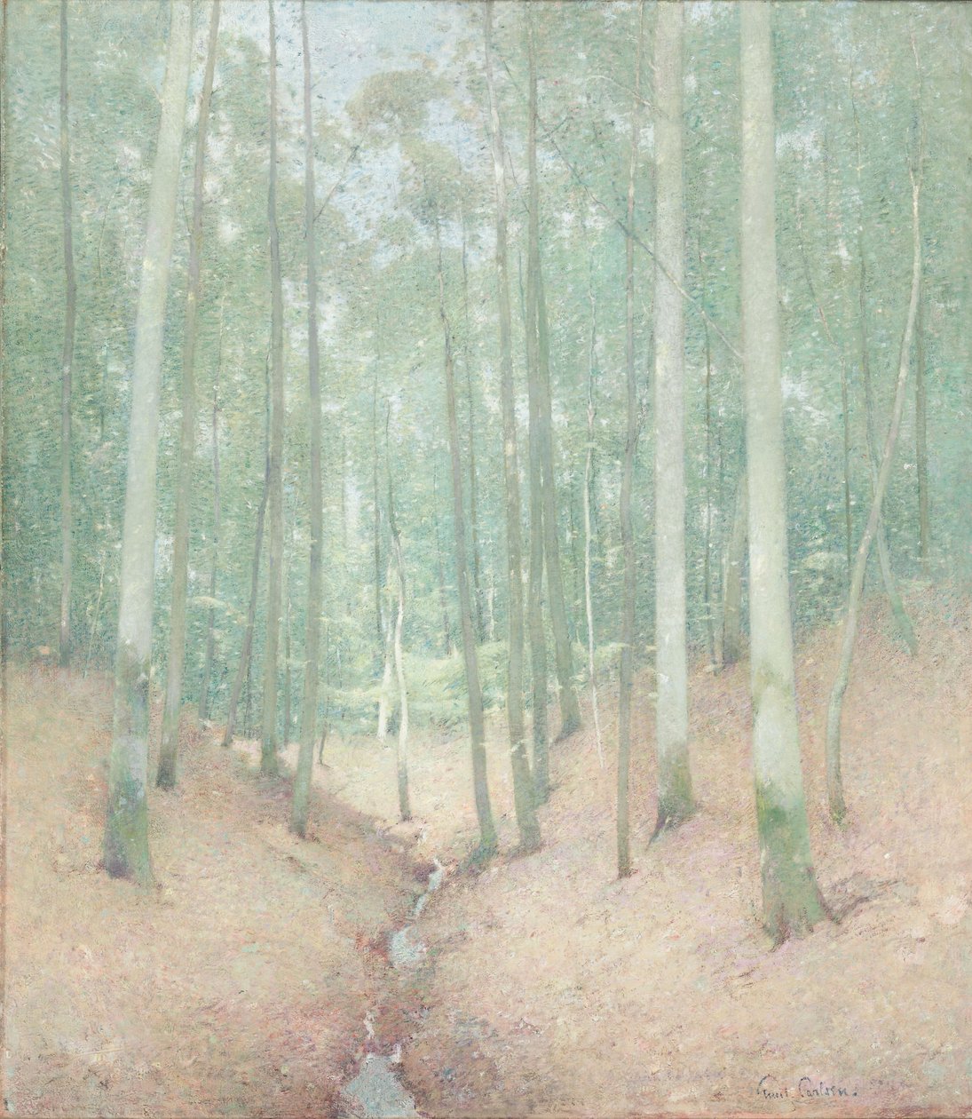 Træ interiør, ca. 1910 af Emil Carlsen