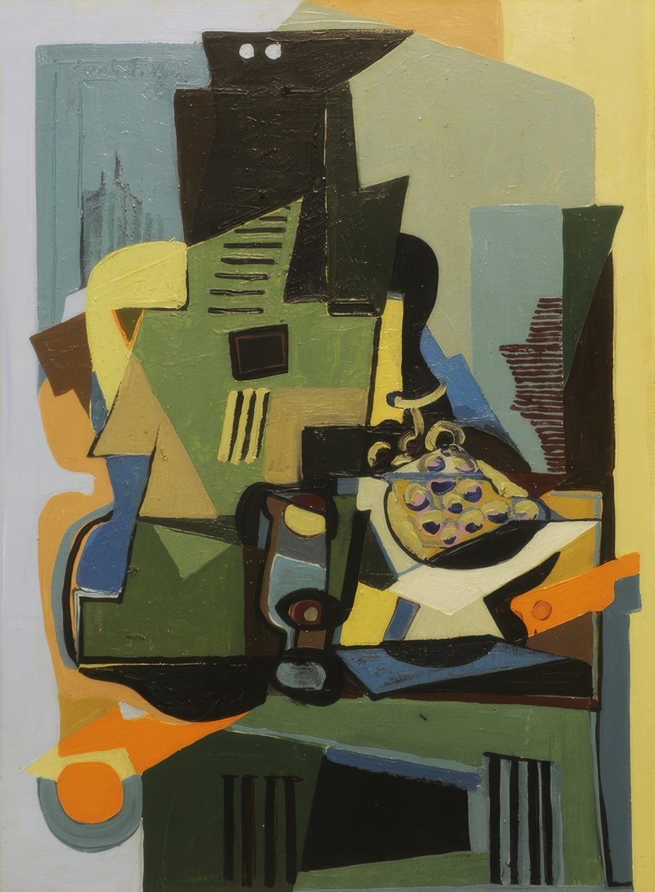 Stilleben med en guitar, af Emil Filla