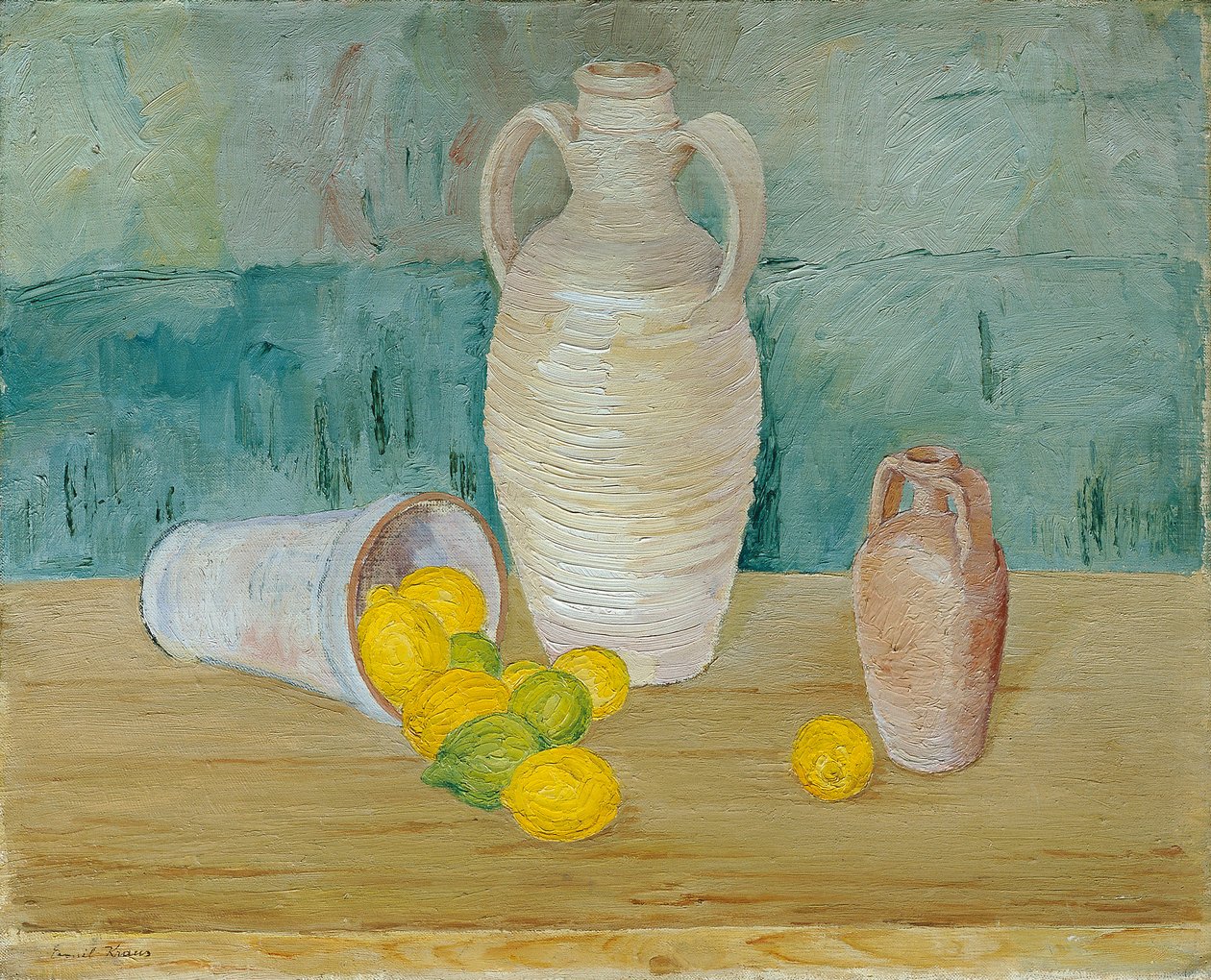 Stilleben med sten og citroner af Emil Kraus