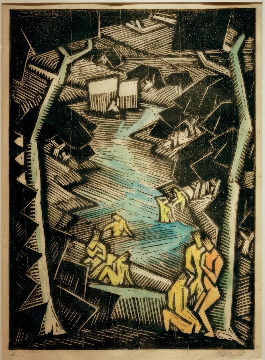 Badende ved Waldsee af Emil Maetzel
