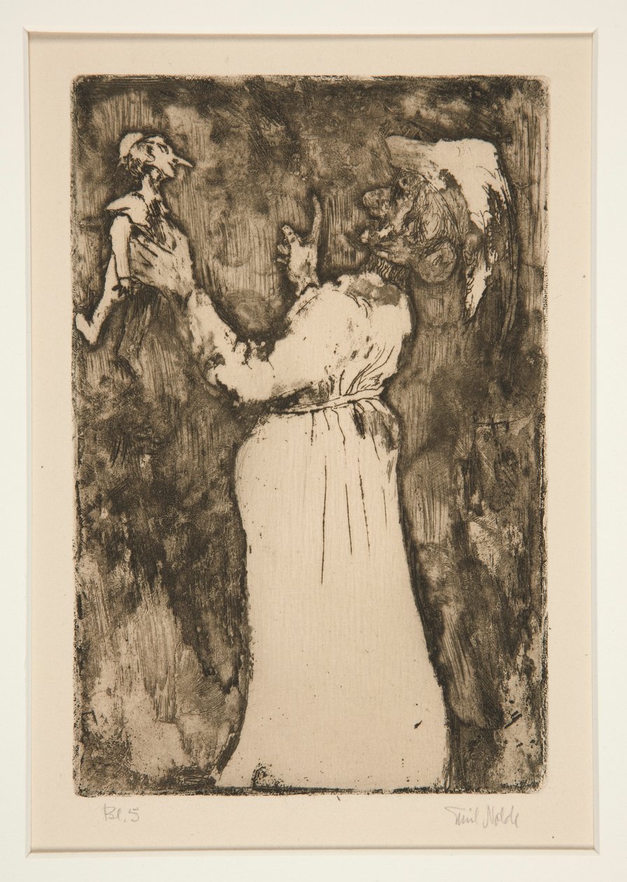 The Little Puppet, tallerken 7 fra Fantasies (Fantasy) af Emil Nolde