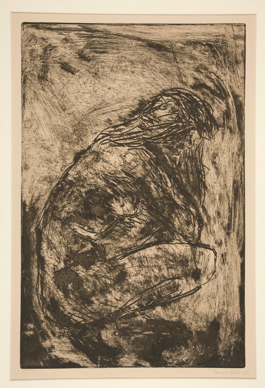 Siddende nøgen af Emil Nolde