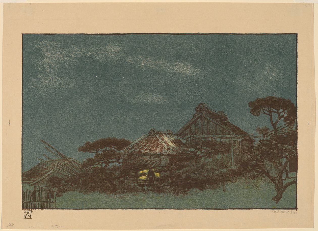 Aften i Fukagawa af Emil Orlik