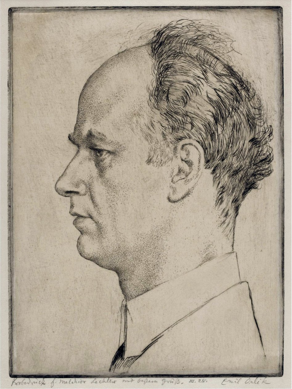 Portræt af Wilhelm Furtwaengler (1886-1954) - Orlik, Emil (1870-1932) - 1928 - Radering - 39x31,5 - Privat samling af Emil Orlik