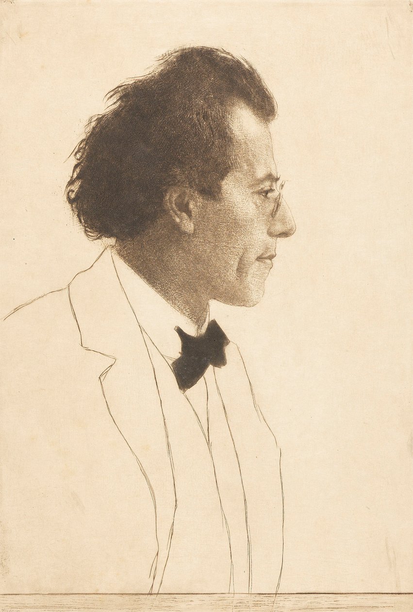 Portræt af komponisten Gustav Mahler 1860-1911, 1902. af Emil Orlik