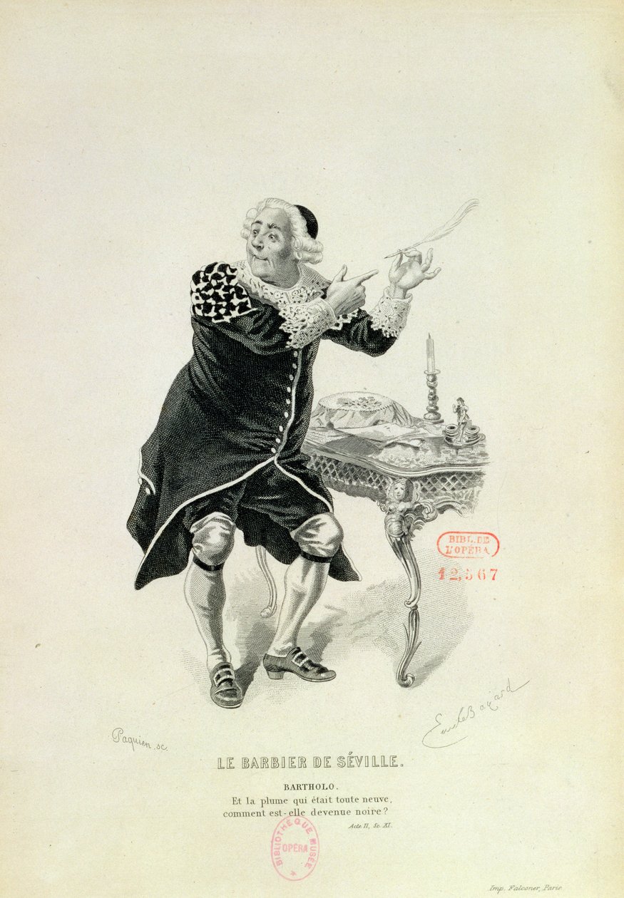 Dr. Bartolo, fra operaen "Barberen i Sevilla" af Rossini af Emile Antoine Bayard