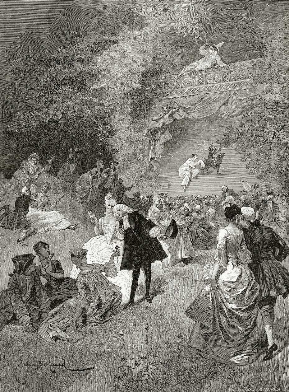 La fête chez Thérèse, 1800-tallet (bw-gravering) af Emile Antoine Bayard