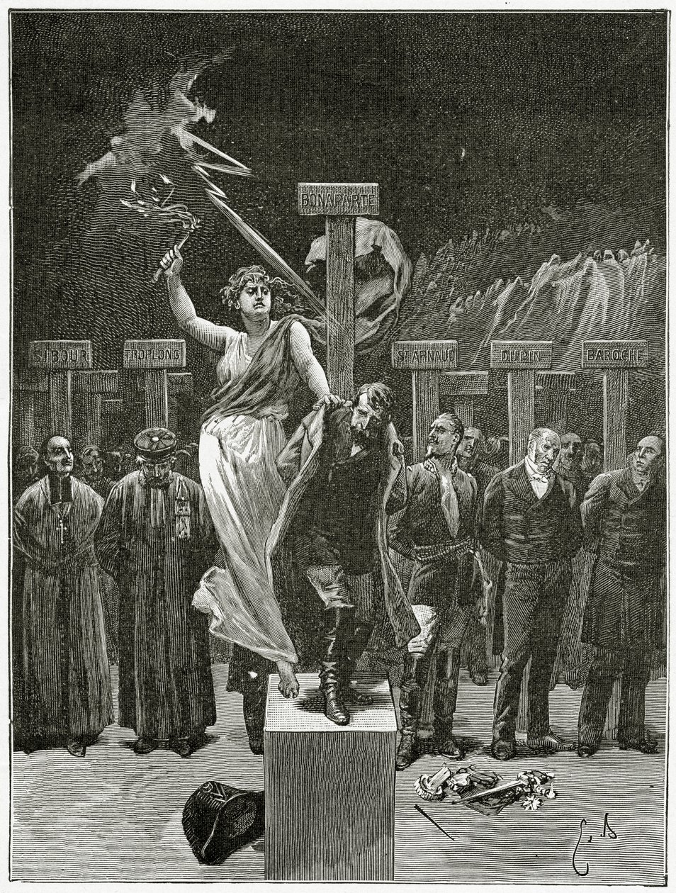 The Punishments, 1800-tallet (bw-gravering) af Emile Antoine Bayard