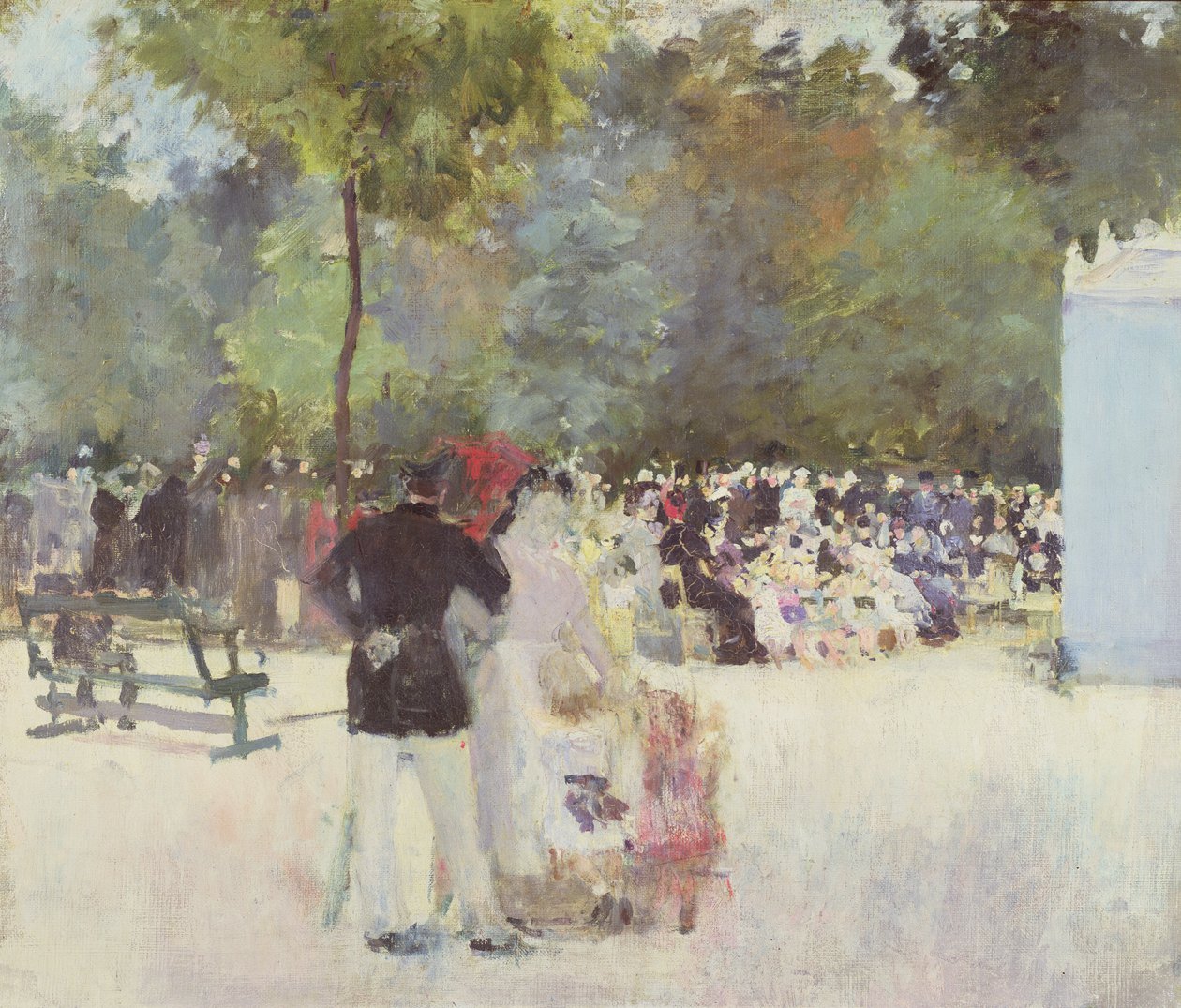Theatre de Guignol i Jardin des Tuileries, 1883 af Emile Antoine Guillier