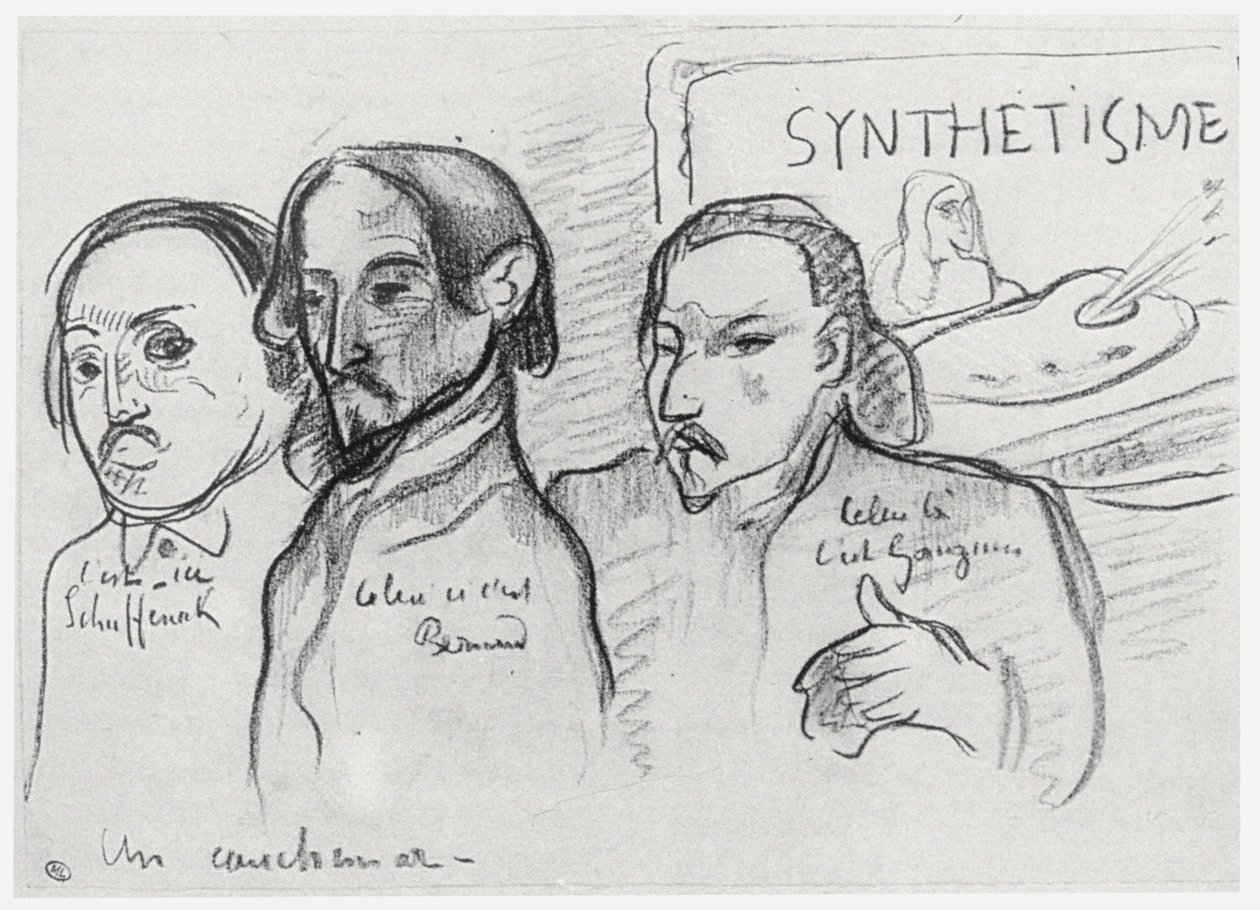 Portrætter af Gauguin, Bernard og Schuffenecker af Emile Bernard