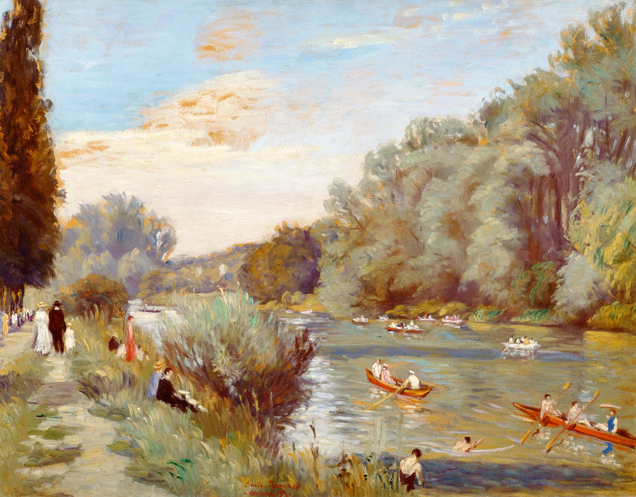 Robåde på en flod, 1931 af Emile Bernard