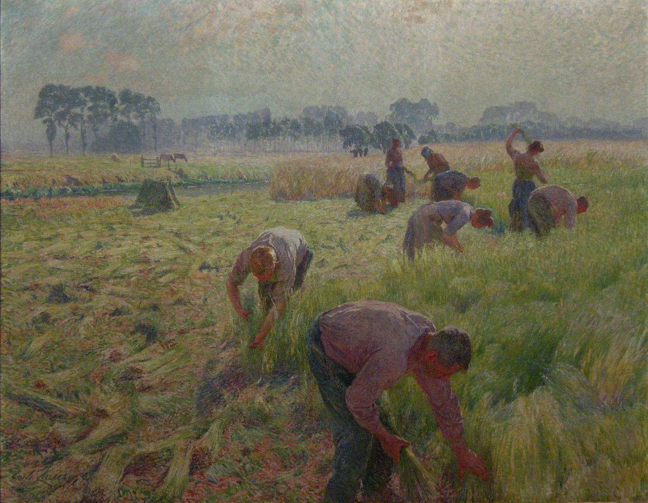 HøsthøstnNederlands: De vlasoogstn af Emile Claus