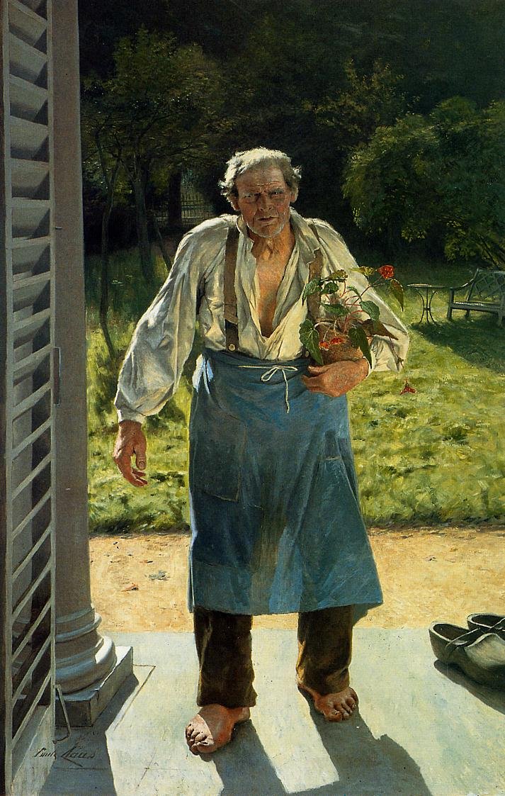 Den gamle gartner Le Vieux Jardinier, af Oude Tuinman af Emile Claus