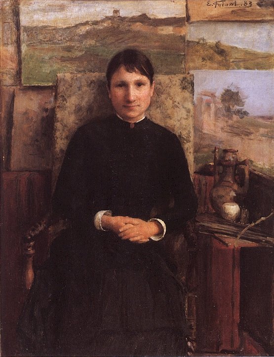 Portræt af Madame Petitjeann Engelsk: Portræt af Madame Petitjeann: n af Emile Friant