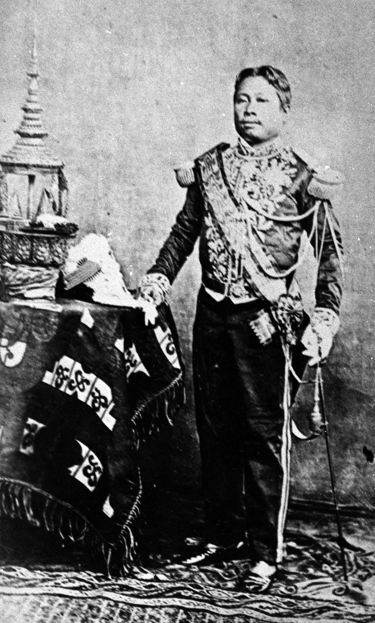 Kong Norodom af Cambodia i siamesisk militæruniform, 1861 af Emile Gsell