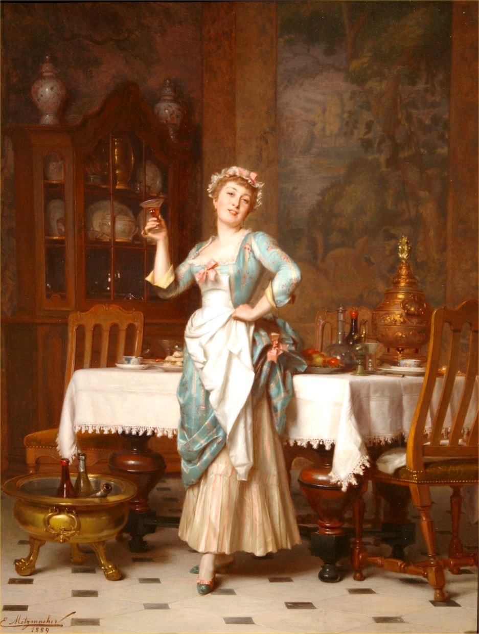 En elegant pige af Emile Pierre Metzmacher