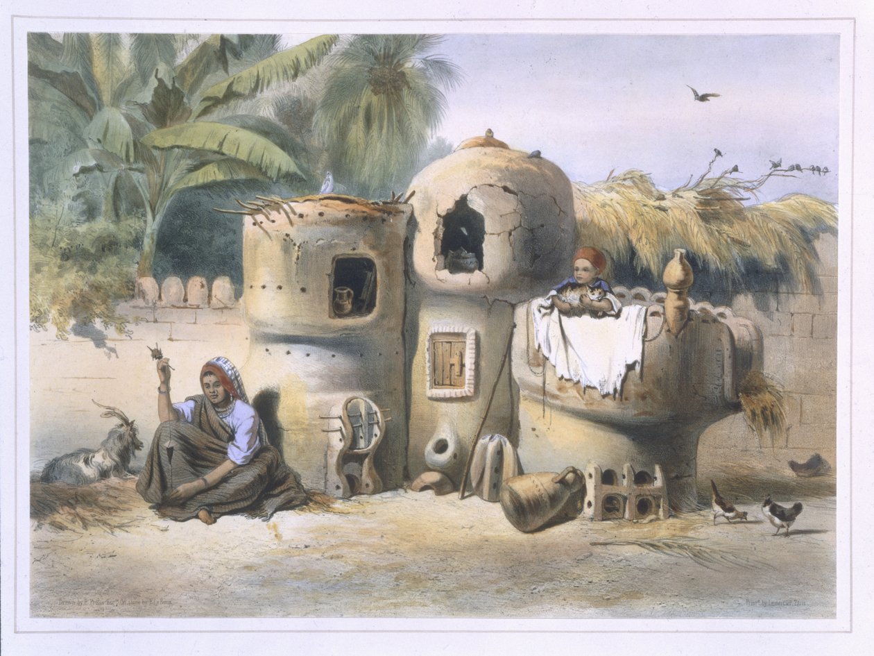 Bondeboliger i Øvre Egypten, illustration fra 