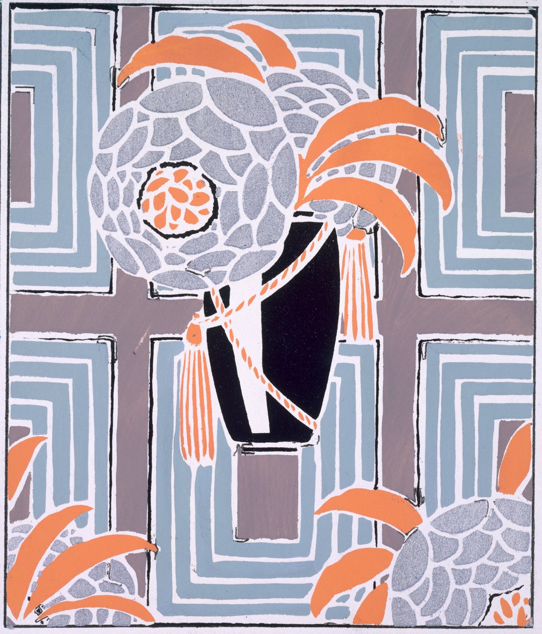 Blomster og blade, udgivet ca. 1925 (farve litho) af Émile Allain Séguy