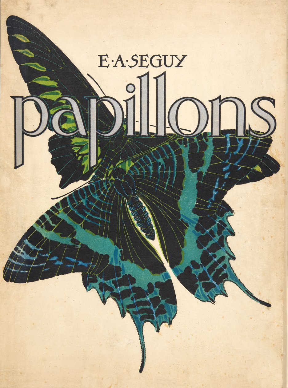 Forside fra Butterflies, pub. 1925 (stenciltryk) af Émile Allain Séguy