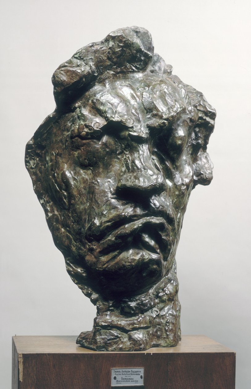 Stor tragisk maske af Ludwig van Beethoven (1770-1827) 1901 (bronze) af Emile Antoine Bourdelle