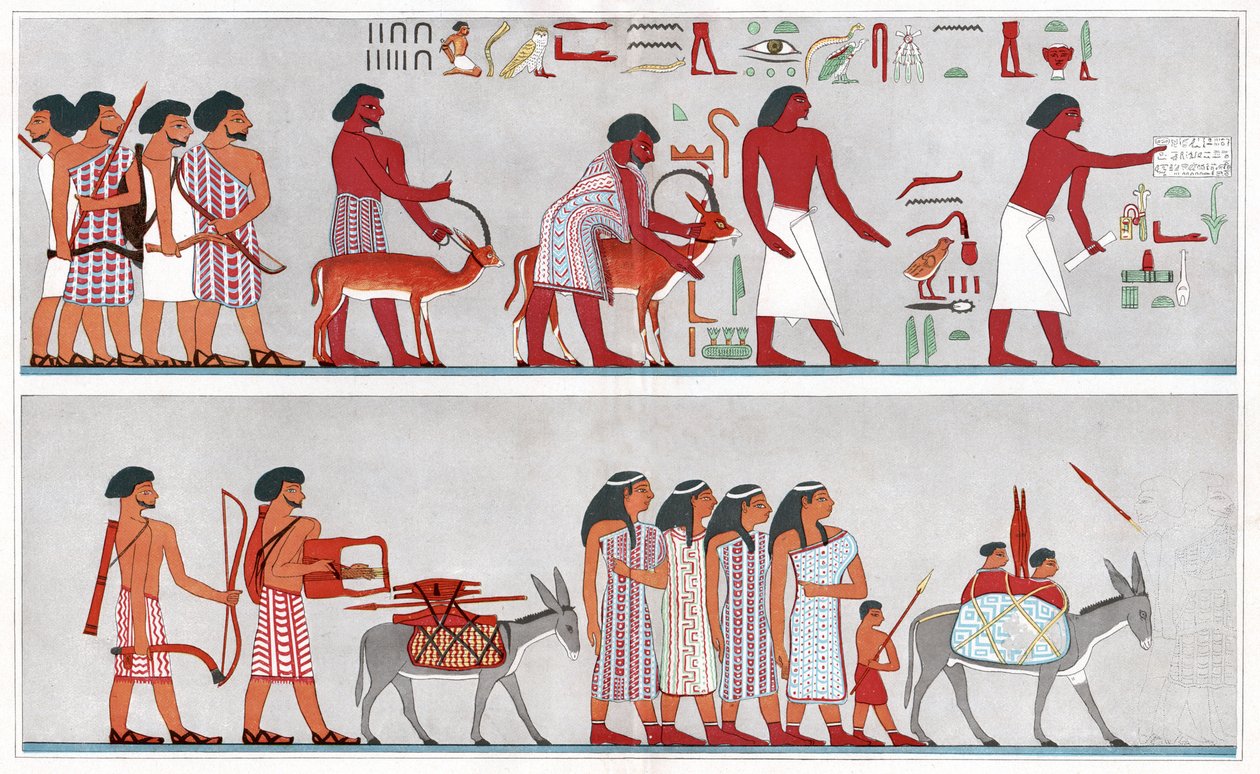 Migration i det gamle Egypten, c1880 (print) af Emile (after) Prisse d