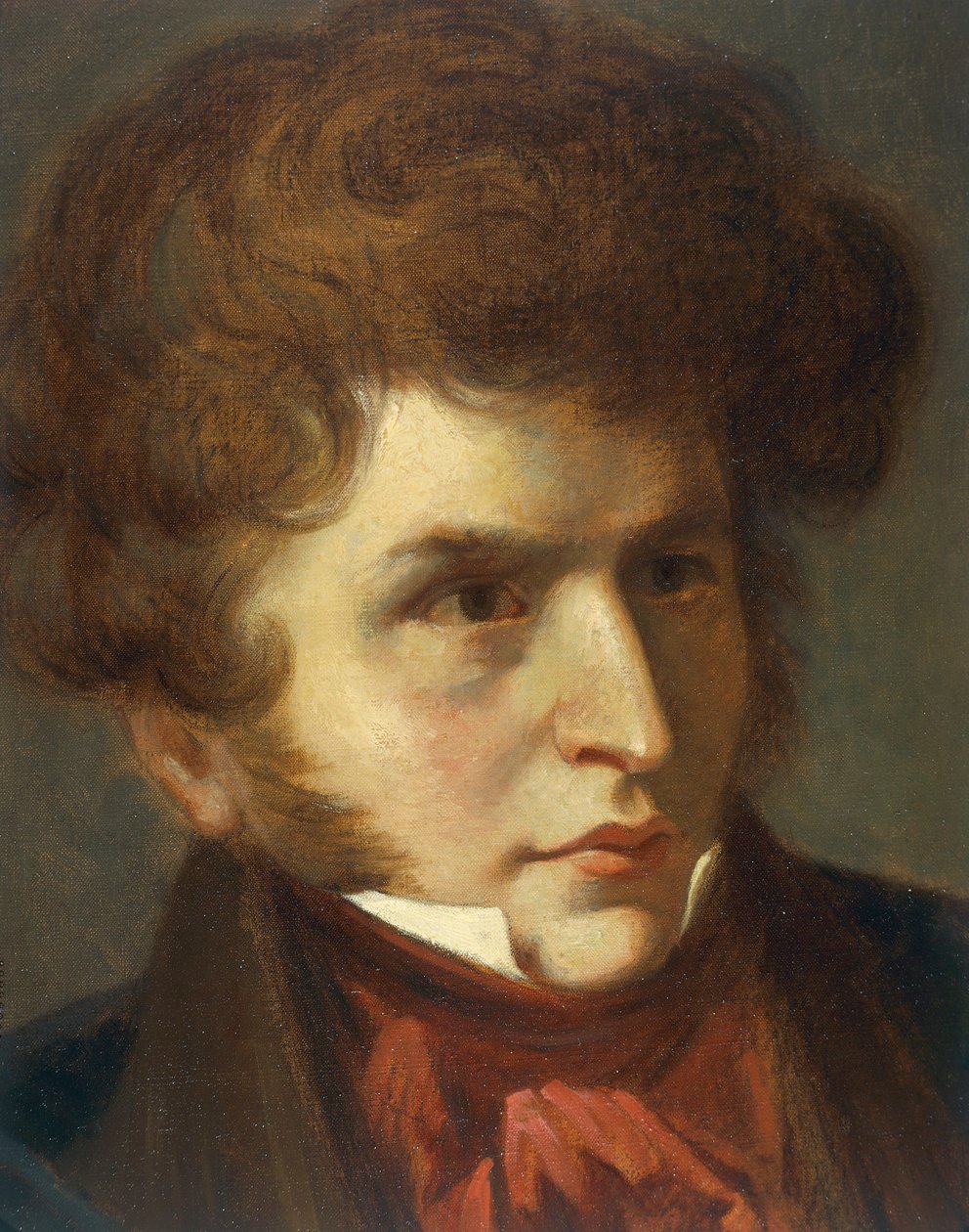Frankrig, La-Cote-Saint-Andre, Portræt af Hector Berlioz af Emile (after) Signol