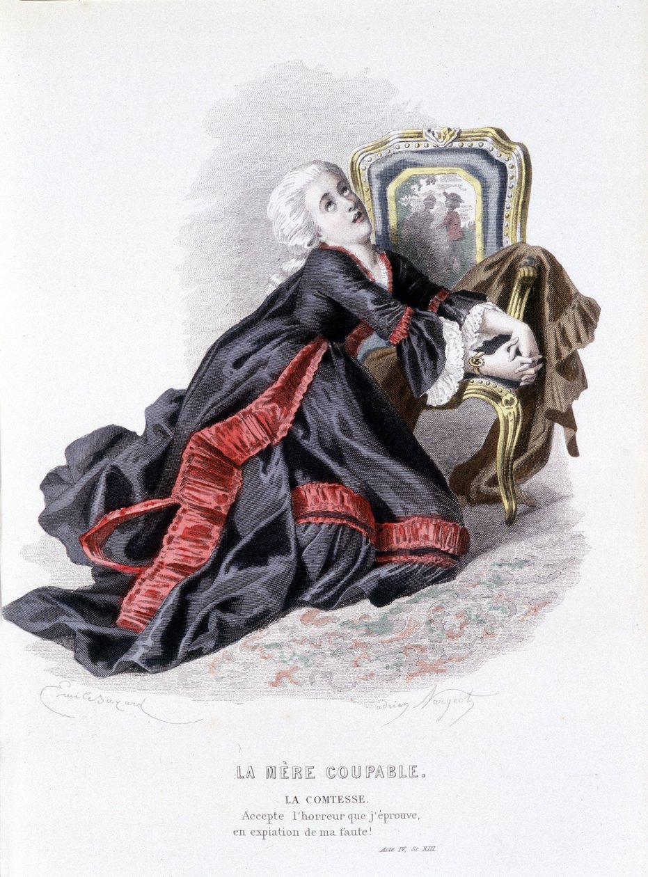 Komplet værk af Beaumarchais (1732-1799) af Edouard Fournier, red. Laplace, Sanchez et Cie, Paris 1876 (gravering) af Emile Antoine Bayard