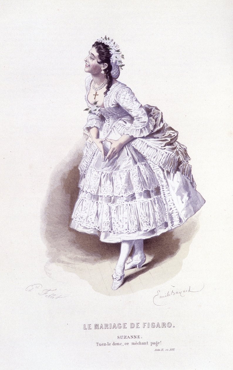 Komplet værk af Beaumarchais (1732-1799) af Edouard Fournier, red. Laplace, Sanchez et Cie, Paris 1876 (gravering) af Emile Antoine Bayard