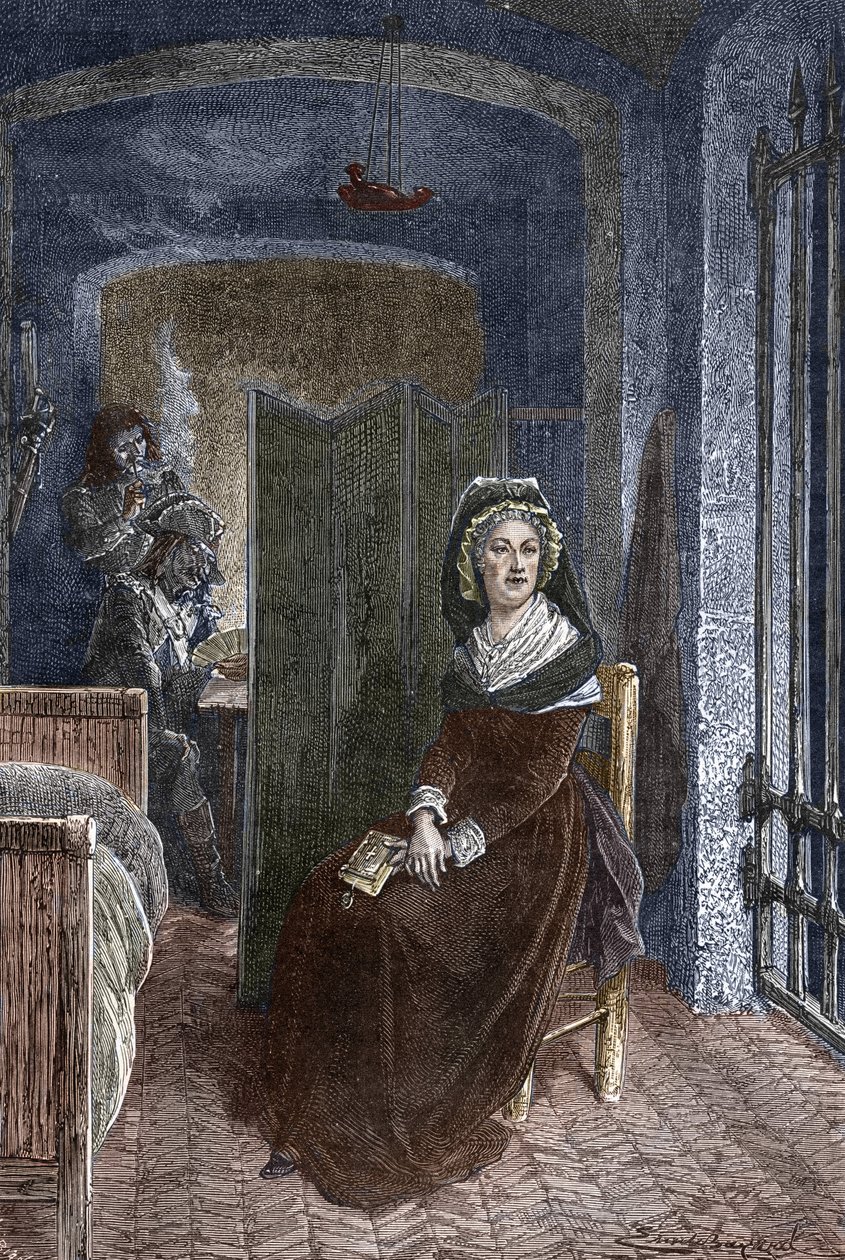 Marie Antoinette spærret inde i Conciergerie-fængslet i Paris af Emile Antoine Bayard