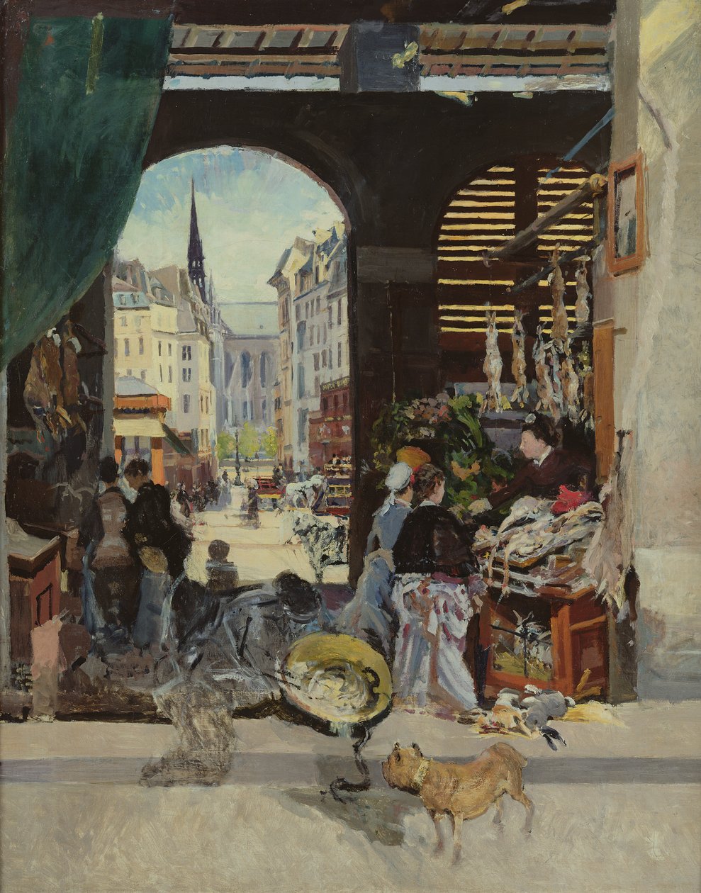 Carmes-markedet, Rue Maubert af Emile Antoine Guillier
