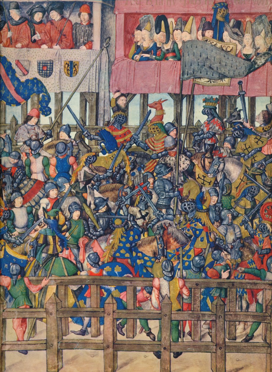 Slutningen af turneringen i Brugge, 11. marts 1392, c1400-tallet, 1937 af Emile Aurele van Moe