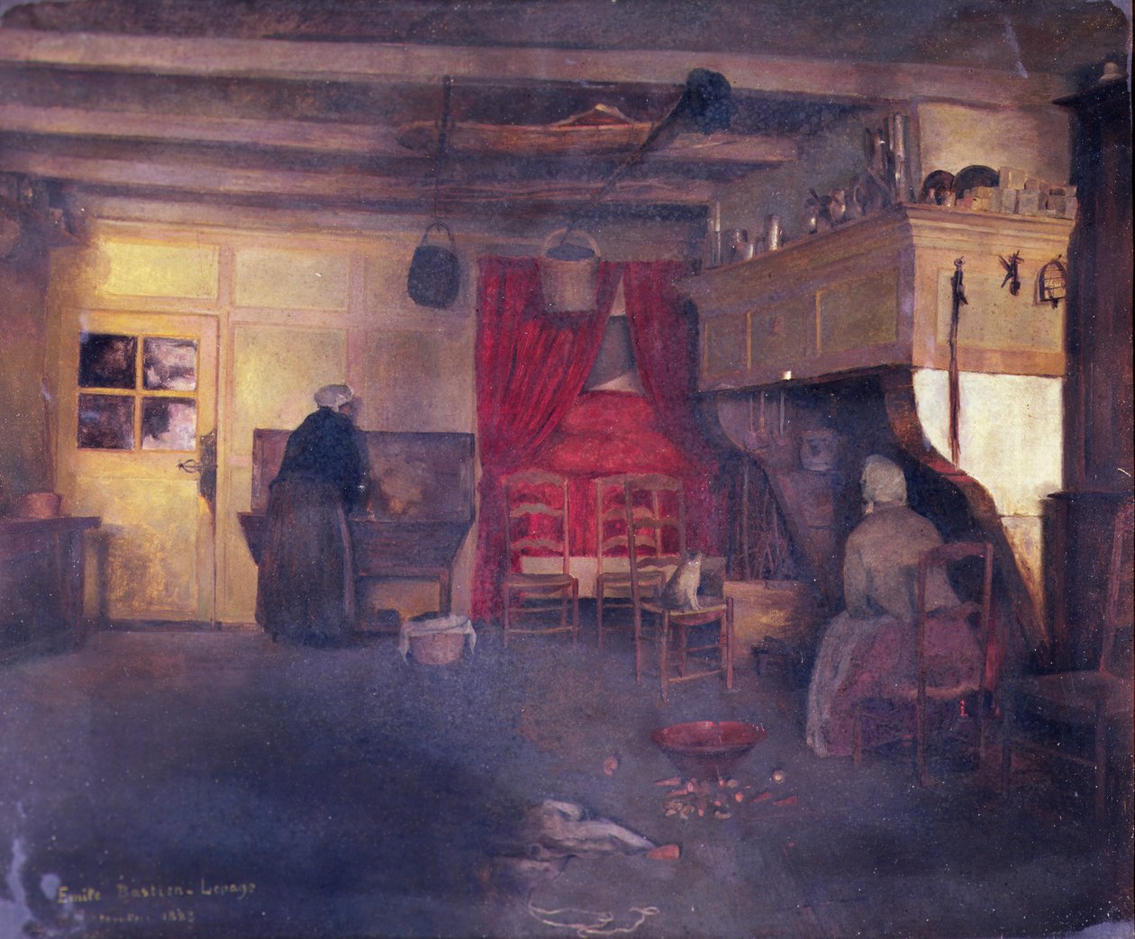Bondeinteriør i Damvilliers, 1882 af Emile Bastien Lepage