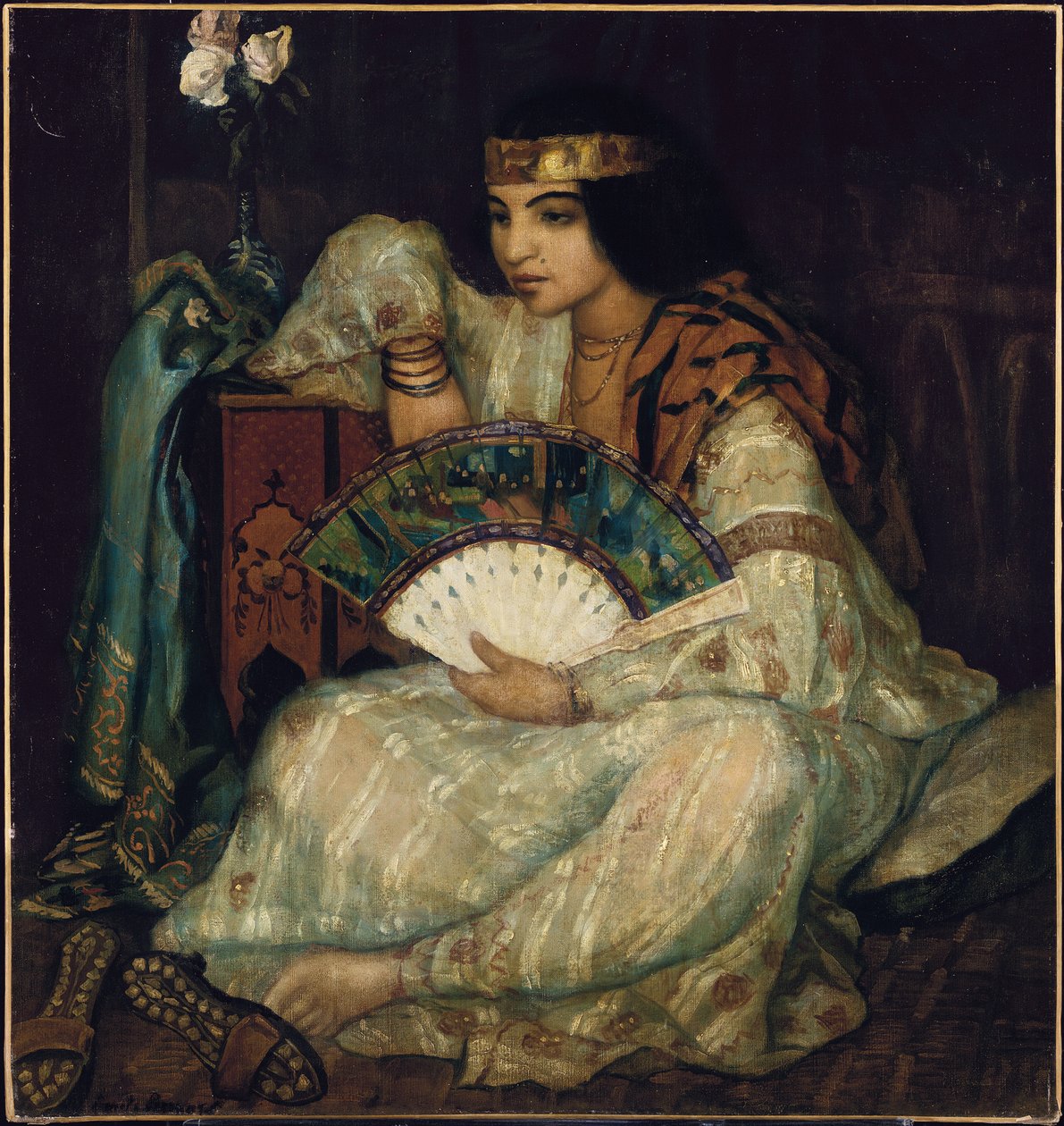 En siddende orientalsk skønhed af Emile Bernard