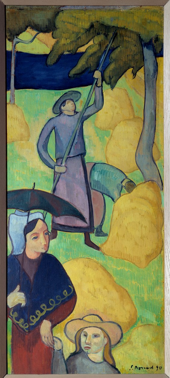 Æbler vælter. Plukke æbler fra en frugthave. Maleri af Emile Bernard (1868-1941) af Emile Bernard