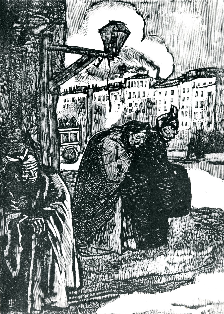 Illustration til digte af Charles Baudelaire (1821-67) (træsnit) (s/h foto) af Emile Bernard