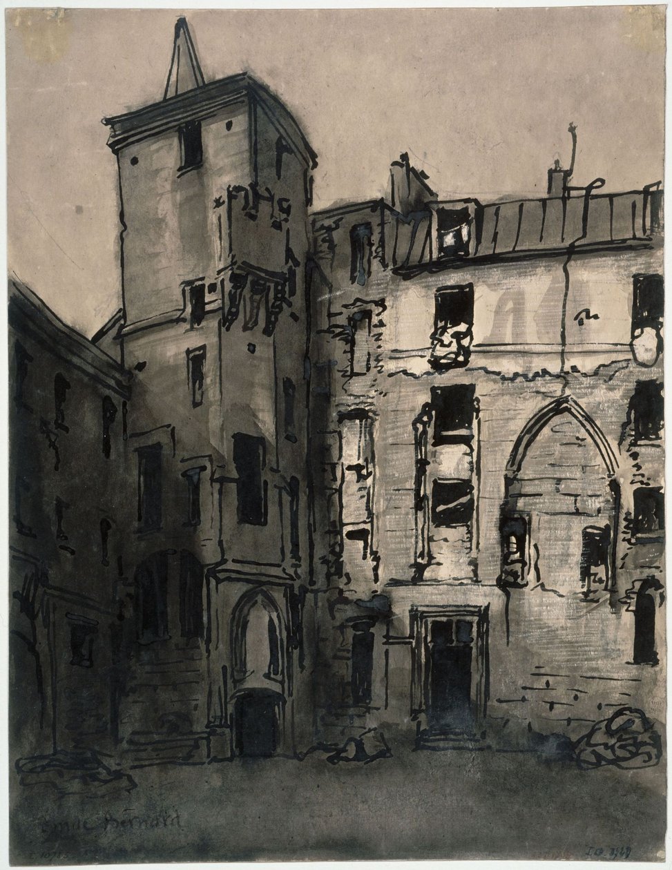 Gården ved Hôtel de Sens af Emile Bernard