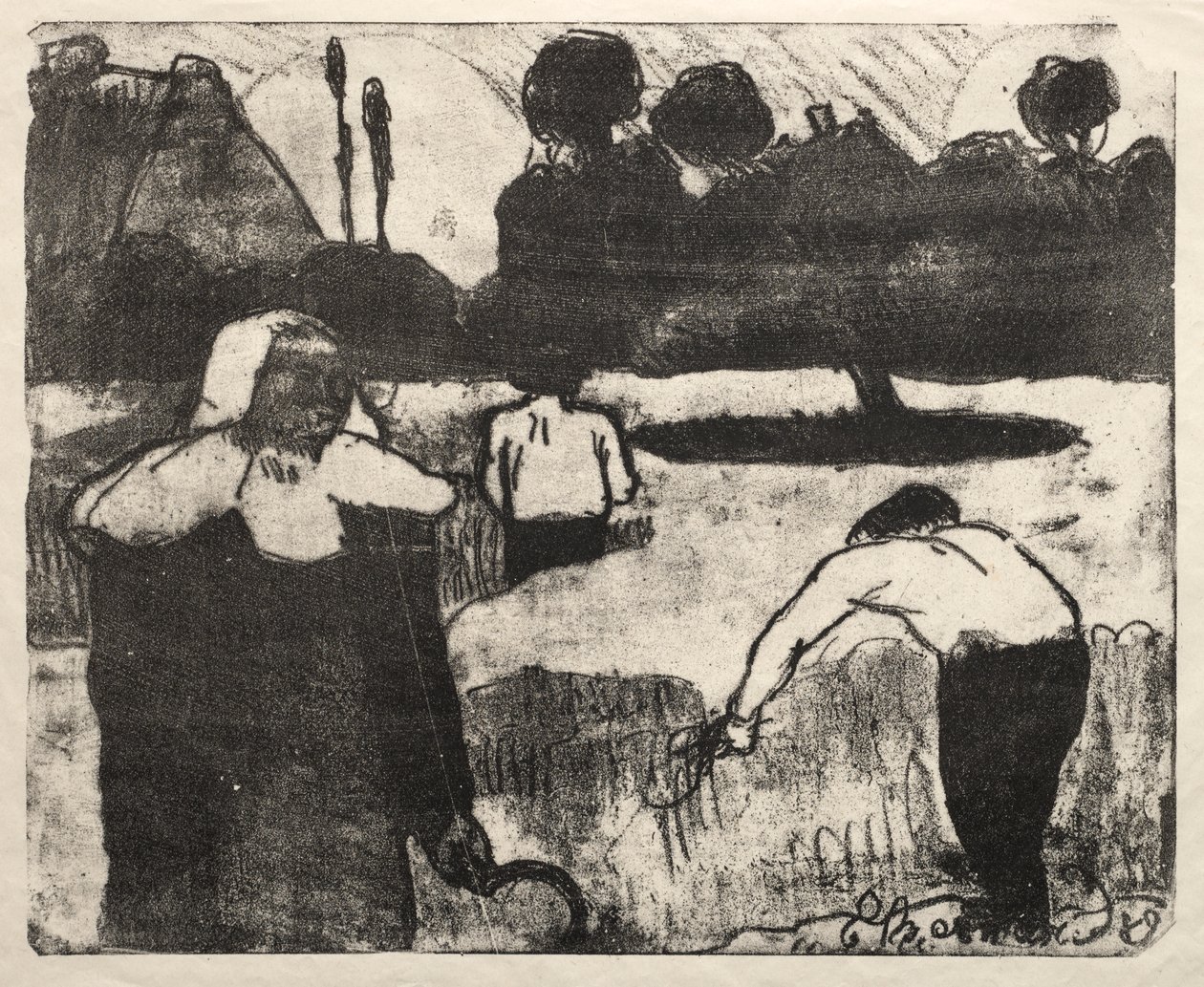 Les Bretonneries: Høstmaskinerne af Emile Bernard
