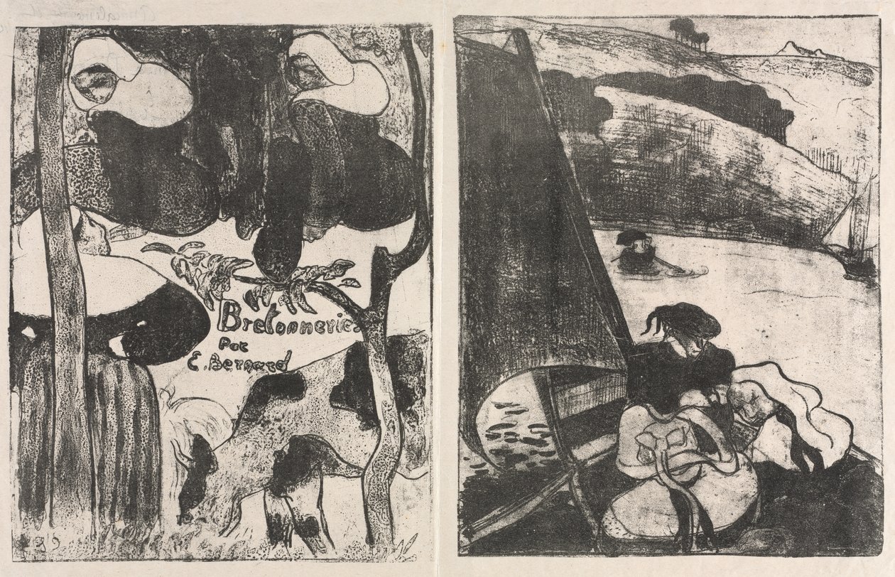 Les Bretonneries: Titelblad og The Return from the Pilgrimage af Emile Bernard