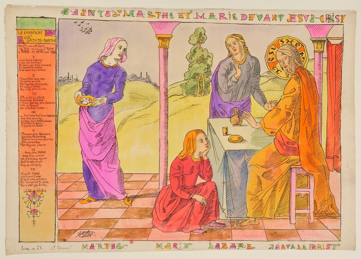 Den hellige Marta og Maria foran Jesus Kristus af Emile Bernard