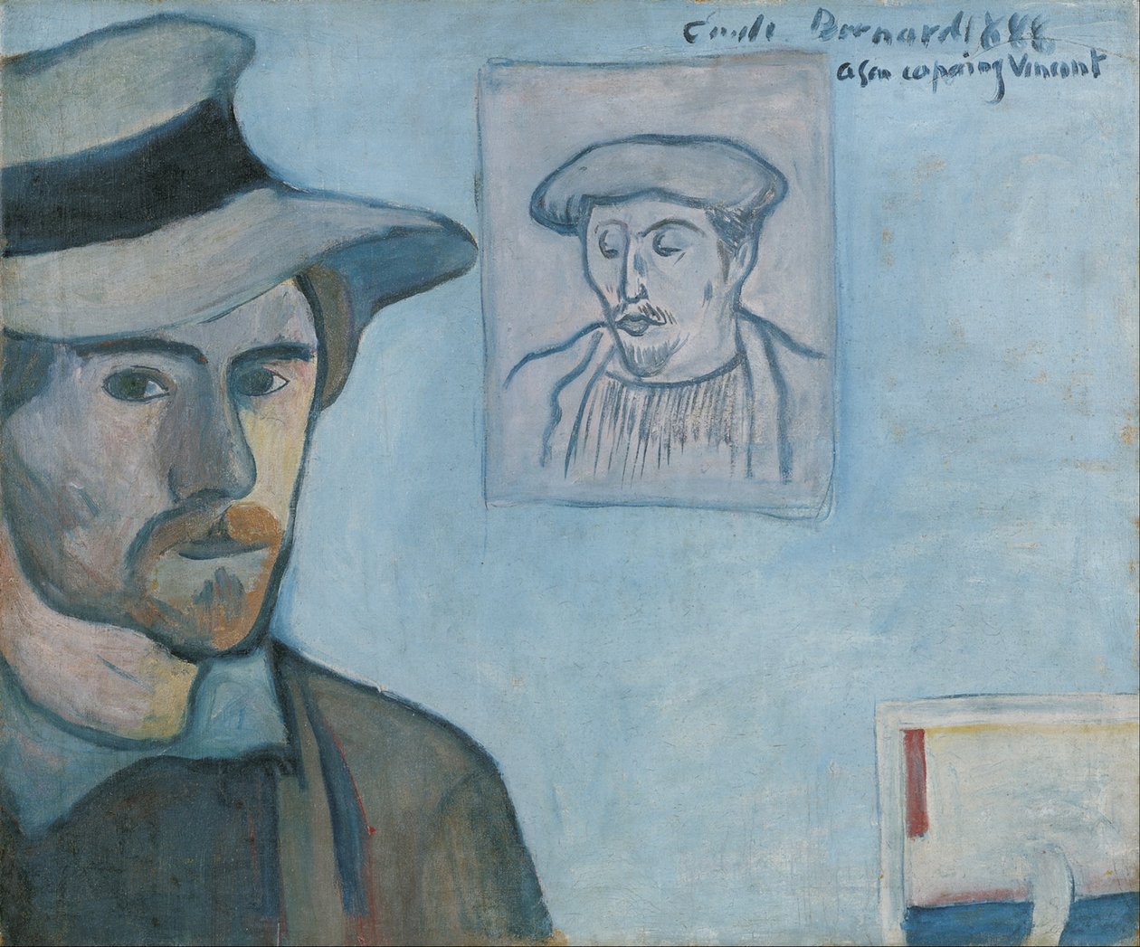 Selvportræt med portræt af Gauguin af Emile Bernard