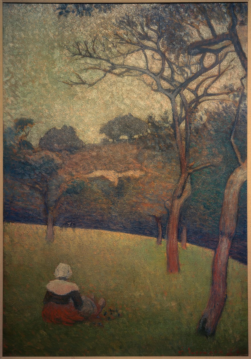 Siddende bretonsk kvinde af Emile Bernard