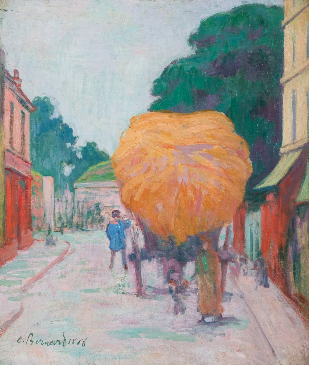 The Gate of Asnieres: The Char of Hay, 1886 af Emile Bernard
