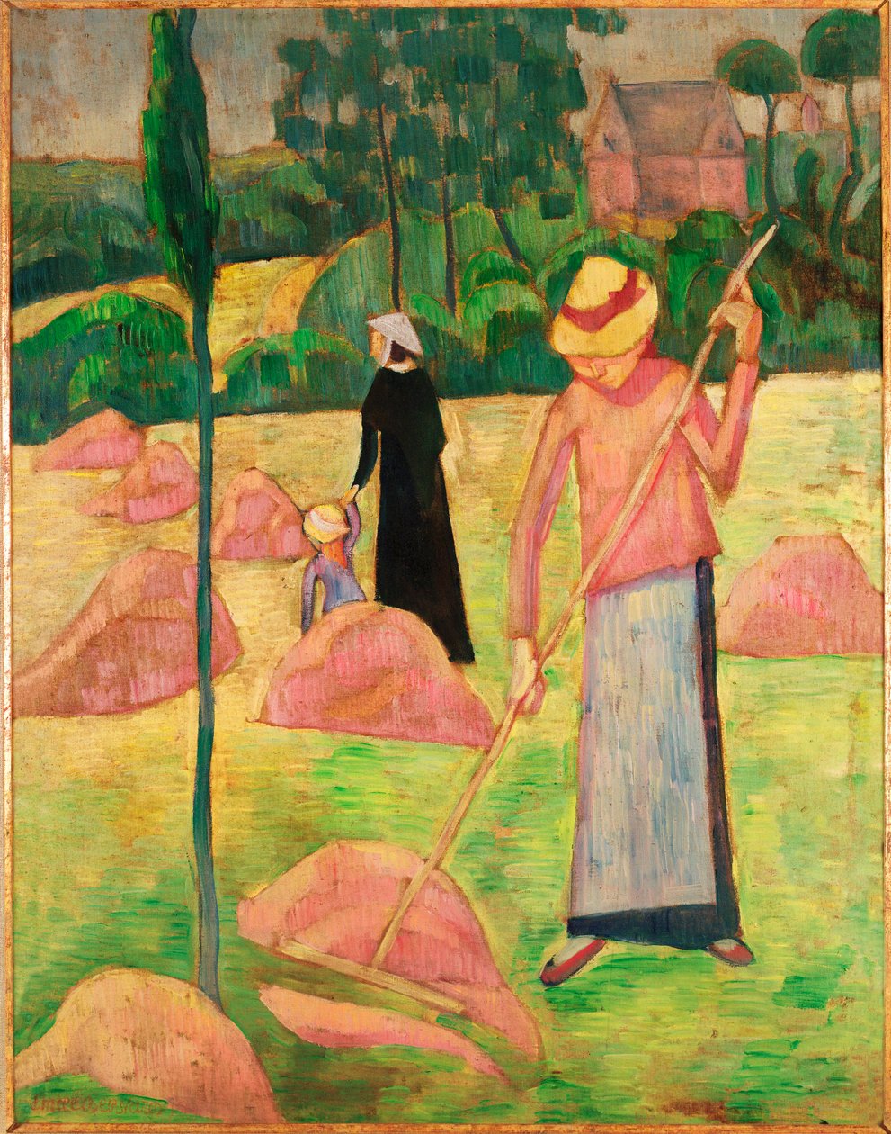 Kvinde med rive ... (olie på lærred) af Emile Bernard